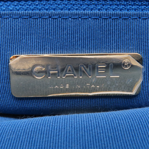 CHANEL Quilted CC SHW GHW C19 Small 2 Way Shoulder Bag Lambskin Leather Blue