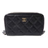 CHANEL CC GHW Zipper Wallet Lambskin Leather Black