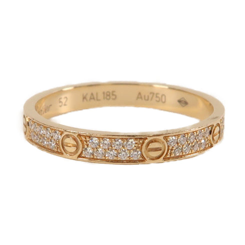 CARTIER Diamond Love Ring 18K Rose Pink Gold US#6 Cartier#52