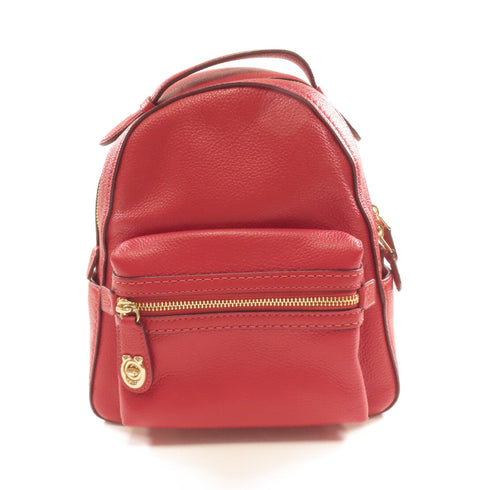COACH GHW Backpack 31032 Calfskin Leather Red