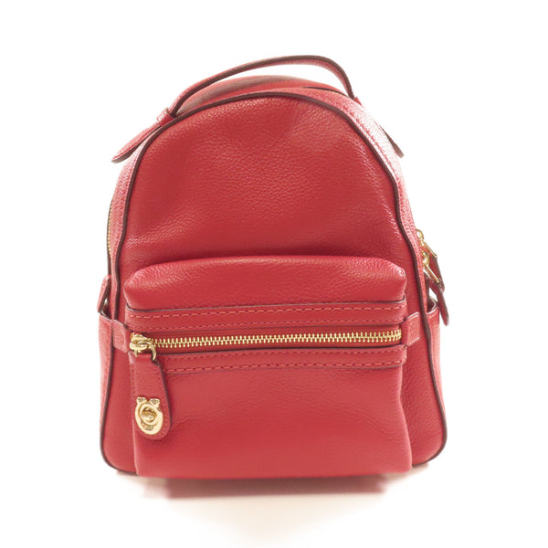 COACH GHW Backpack 31032 Calfskin Leather Red