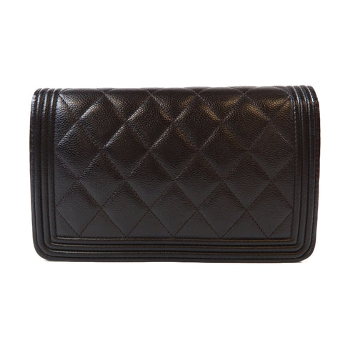 CHANEL Quilted CC GHW Boy WOC Wallet On Chain Shoulder Bag AP1117 Caviar Black