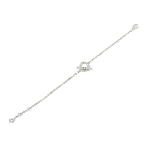 HERMES Finesse XS 0.55ct Diamond Bracelet 18K White Gold #14.25cm