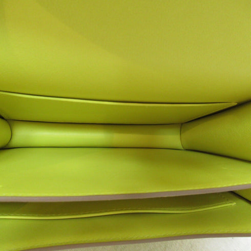 HERMES PHW Mini Constance 18 Shoulder Crossbody Bag Epsom Leather Lime Yellow