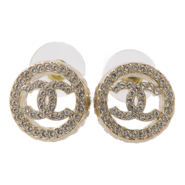 CHANEL CC Earrings Accessories PVC Metal Gold Transparent