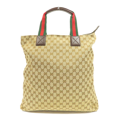 GUCCI GG Tote Bag Handbag 131233 Canvas Brown