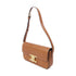 CELINE GHW Claude Bag Shoulder Bag Calfskin Leather Brown