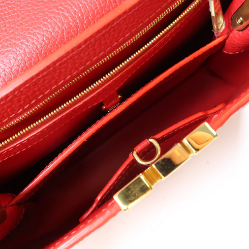 LOUIS VUITTON LV GHW Capucines 2 Way Shoulder Bag Handbag M43935 Calfskin Red