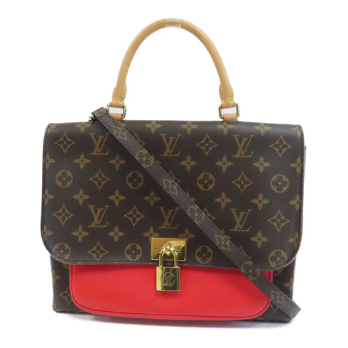 LOUIS VUITTON LV GHW Marignan 2Way Shoulder Hand Bag Monogram M44286 Brown/Red