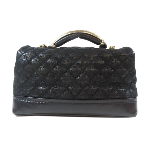 CHANEL CC GHW 2 Way Chain Shoulder Bag Calfskin Leather Black v1