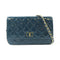 CHANEL CC Quilted GHW WOC Wallet On Chain Shoulder Bag Patent Leather Blue