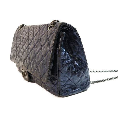 CHANEL CC SHW Chain Shoulder Bag Calfskin Leather Blue v1