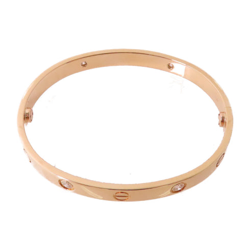 CARTIER 4Diamonds Love Bracelet Classic Model Cartier#17 B6069917 18K Rose Gold