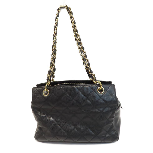 CHANEL Quilted CC GHW Petite Timeless Chain Tote Bag Leather Black