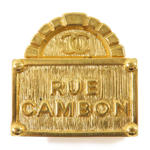 CHANEL CC Brooch Metal Gold