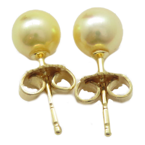 MIKIMOTO Pearl Earrings 18K Yellow Gold