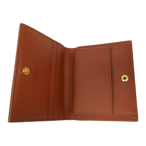 CELINE GHW Wallet W-GF-2158 Calfskin Leather Brown/Light Blue