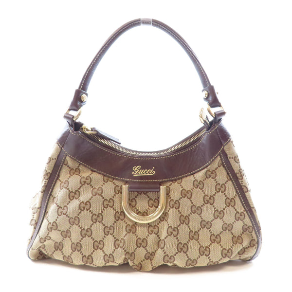 GUCCI GG GHW Abbey Shoulder Bag 190526 Canvas Brown