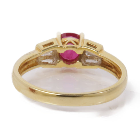 JEWELRY Ruby Diamond Ring US#6.25 18K Yellow Gold