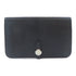 HERMES PHW Dogon GM Long Bifold Wallet Clemence Leather Noir Black
