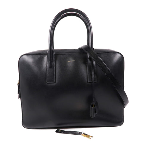 SAINT LAURENT YSL GHW 2 Way Shoulder Bag Handbag 342605 Calfskin Leather Black