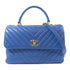 CHANEL Herringbone GHW Trendy CC 2 Way Shoulder Handbag Calfskin Leather Blue
