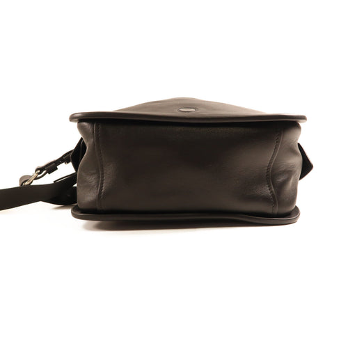 PRADA SHW Etiquette Bag Shoulder Bag Calfskin Leather 1BD123 Black