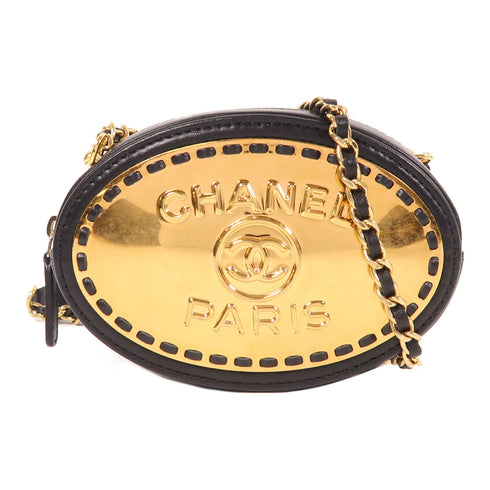 CHANEL CC GHW Chain Shoulder Bag Lambskin Leather Black v6