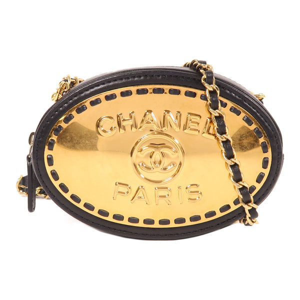 CHANEL CC GHW Chain Shoulder Bag Lambskin Leather Black v6