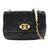 CHANEL Quilted CC GHW Chain Shoulder Bag Calfskin Leather Black v6