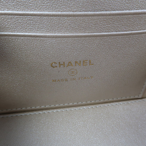 CHANEL Quilted CC GHW Chain Shoulder Vanity Case Bag Lambskin Leather Black v1