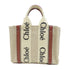 Chloe Small Woody Tote Bag Canvas Beige/Brown