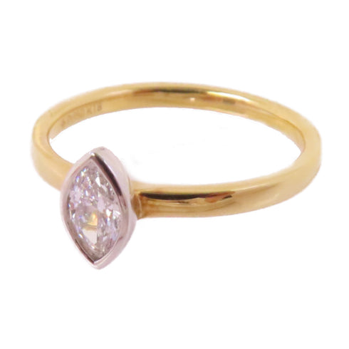 FINE JEWELRY 0.31ct Diamond Ring US#6.5 18K Yellow Gold PT950 Platinum