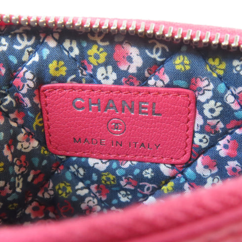 CHANEL CC SHW Pouch Calfskin Leather Pink