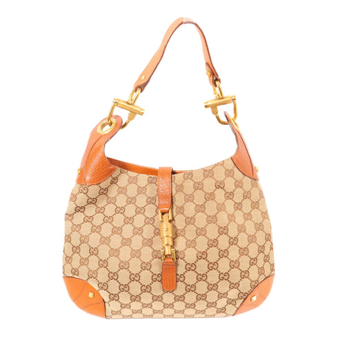 GUCCI GG GHW Shoulder Bag 120888 Canvas/Calfskin Leather
