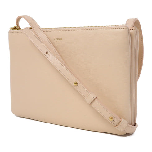 CELINE GHW Trio Shoulder Bag Calfskin Leather Pink