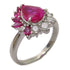 FINE JEWELRY 1.38ct Pink Sapphire 0.3ct Diamond 0.34ct Ruby Ring PT900 US#4.5