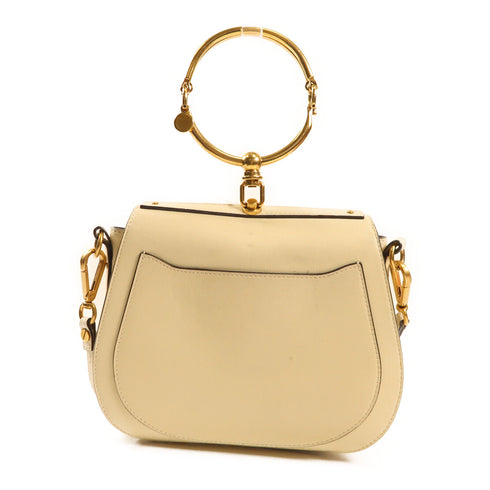 Chloe GHW Nile Bag 2 Way Bag Calfskin Leather White