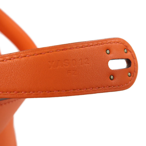 HERMES PHW Lindy 30 2 Way Shoulder Bag Veau Swift Leather Orange