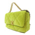 CHANEL Quilted CC GHW/SHW Chanel 19 Chain 2 Way Shoulder Bag Corduroy Green