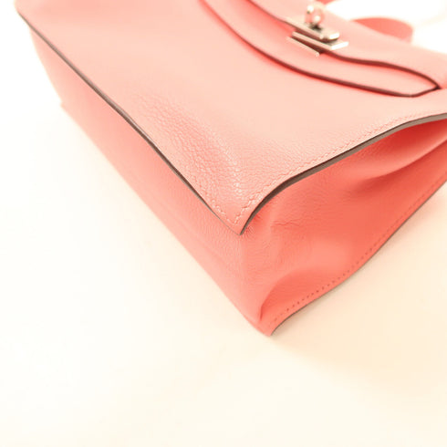 HERMES PHW Kelly Dance Shoulder Bag Evercolor Leather Rose D'ete Pink