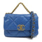 CHANEL Quilted CC SHW GHW C19 Small 2 Way Shoulder Bag Lambskin Leather Blue