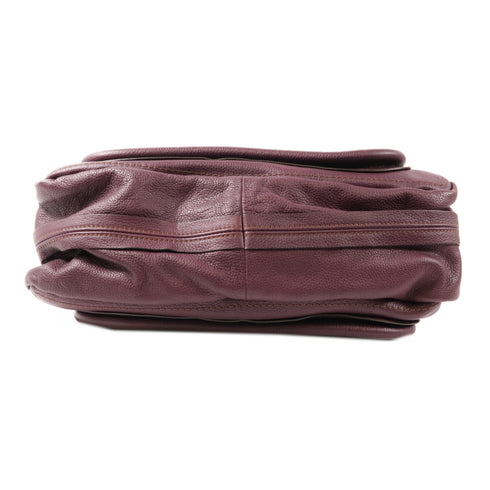 Chloe GHW Paraty Rock Bag 2 Way Shoulder Bag Handbag Calfskin Leather Purple