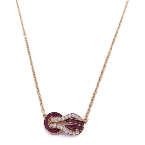 FRED Gold Necklace with Diamond 18K Rose Gold