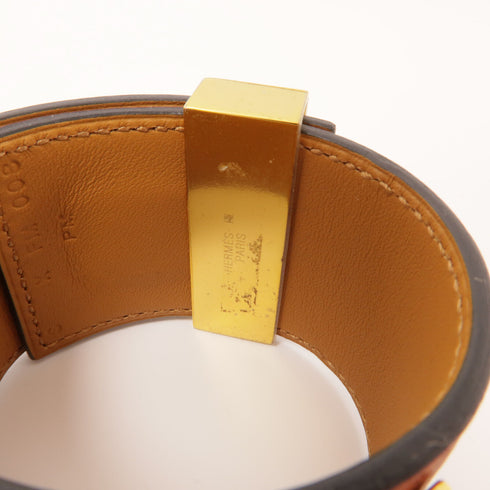 HERMES GHW CDC Bracelet Veau Swift Leather Brown
