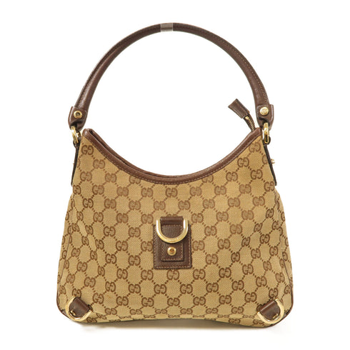 GUCCI GG GHW Abbey Shoulder Bag 130738 Canvas Brown