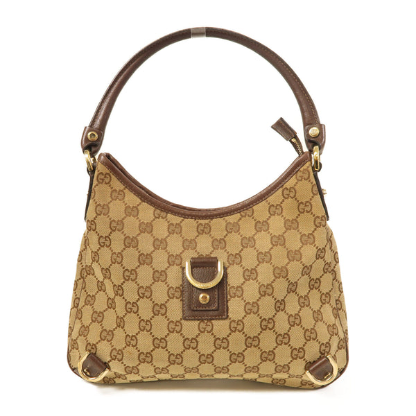 GUCCI GG GHW Abbey Shoulder Bag 130738 Canvas Brown