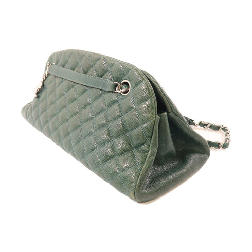 CHANEL CC SHW Chain Shoulder Bag Calfskin Leather Green v1