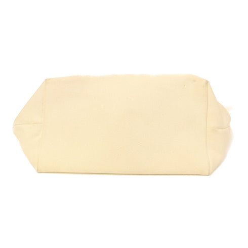 CELINE GHW Horizontal Cabas Tote Bag Canvas White