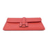 HERMES Jige Clutch Bag Evercolor Leather Red